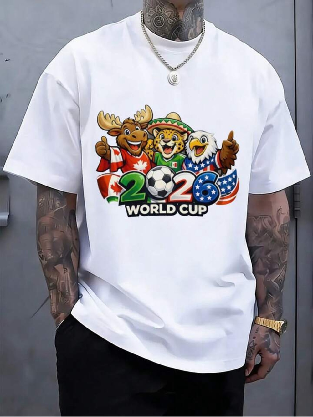World Cup Mascot Graphic Tee - White